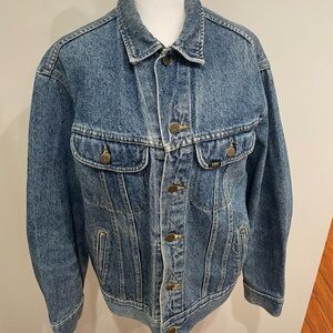 Vintage 80s Womens Lee Jeans Jacket Denim Faded Medium USA Made medium